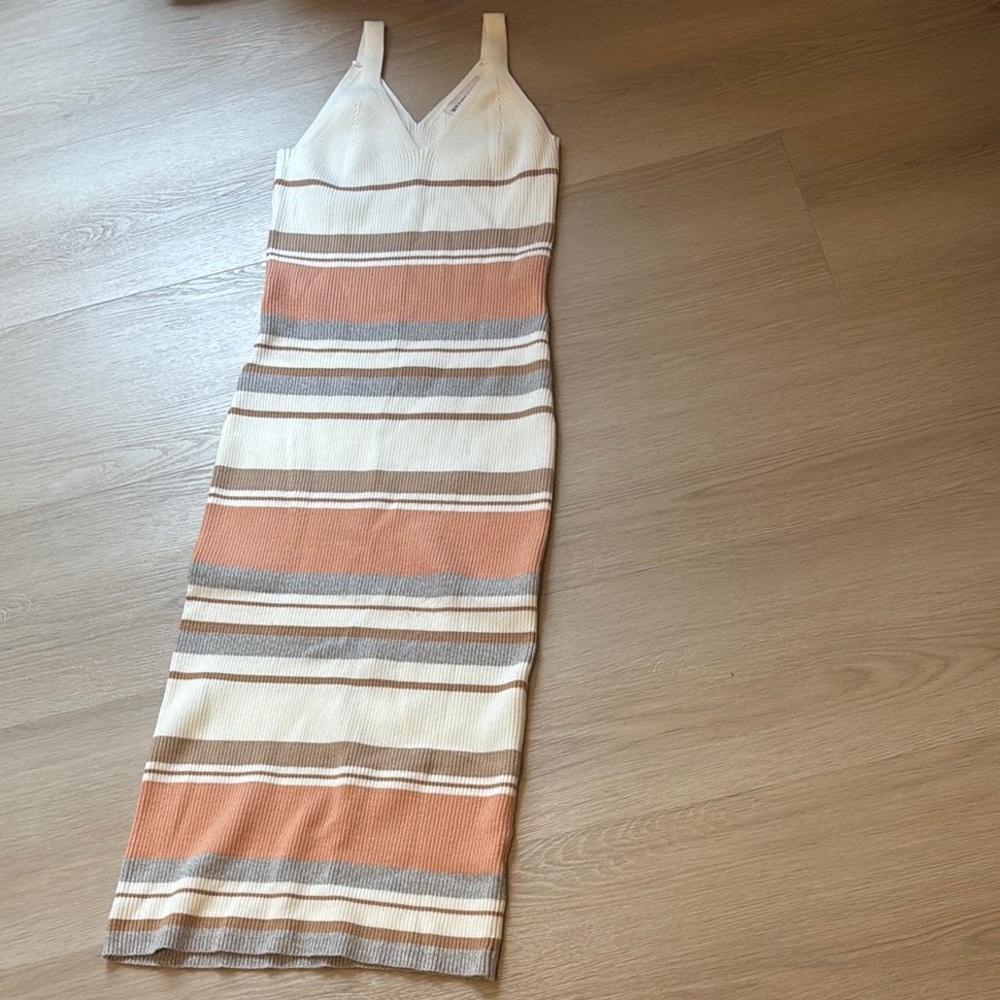 Striped Sleeveless Midi Dress